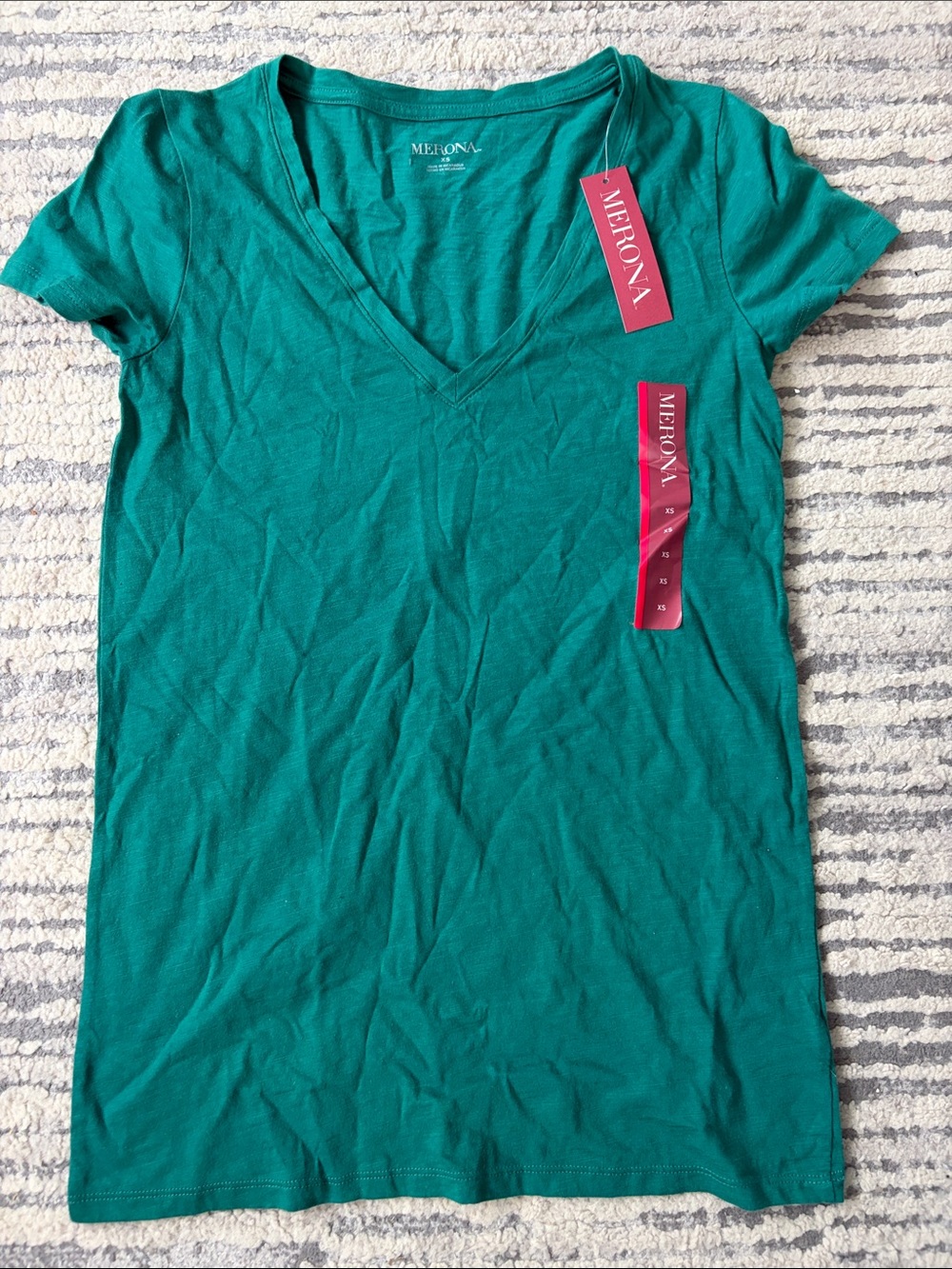 Merona Teal V-Neck Short Sleeve Tee